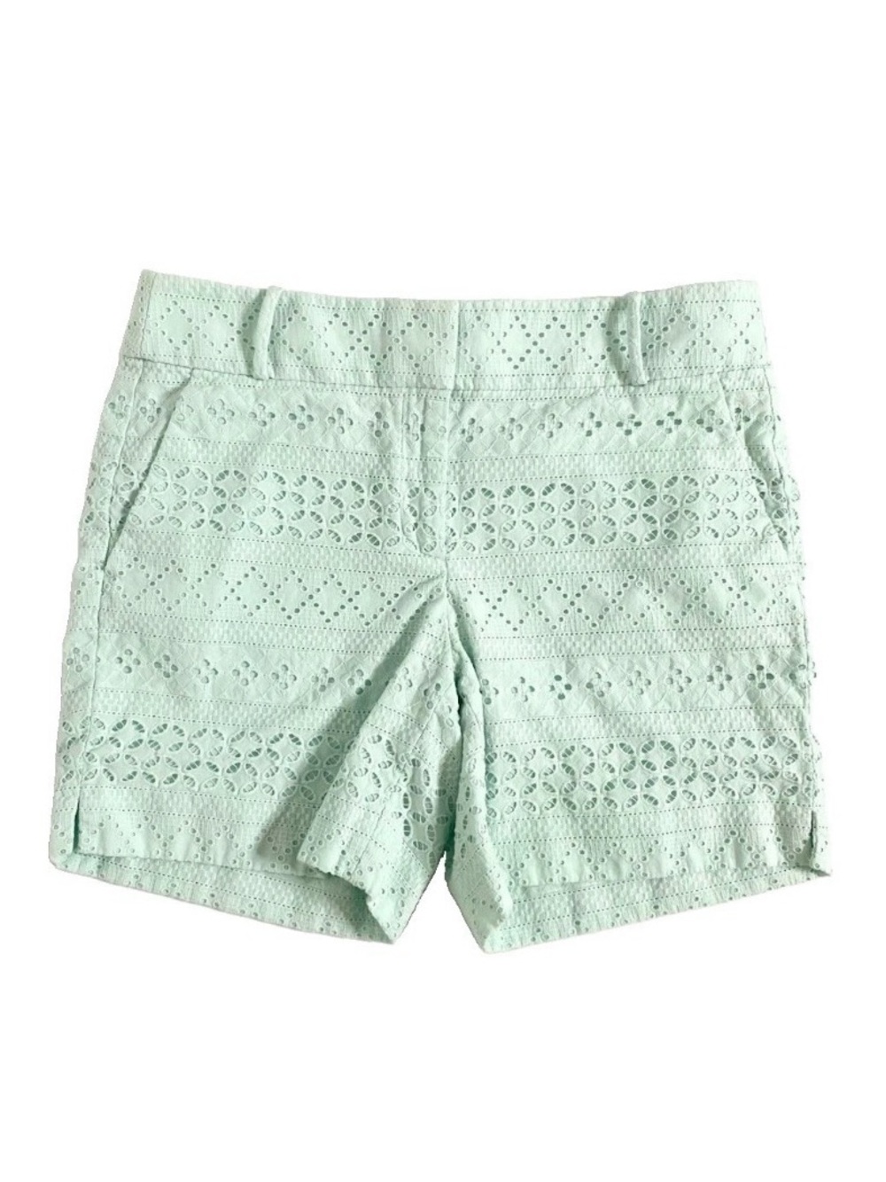 LOFT | Aqua/Mint Green The Riviera Short Eyelet Lace 100% Cotton Shorts Sz 6